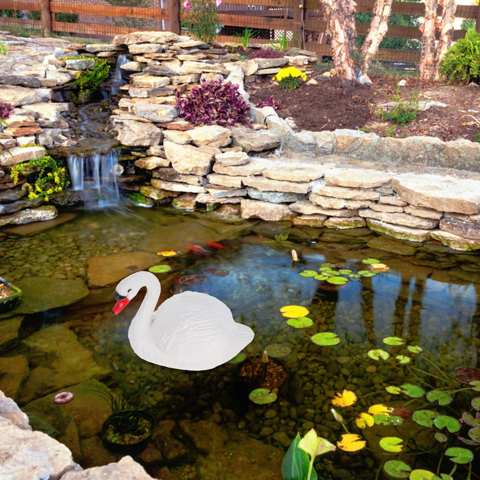 

Lifelike Floating Swan Garden Decoration Realistic Goose Statue Waterproof Outdoor Pond Yard Patio Landscaping Ornament