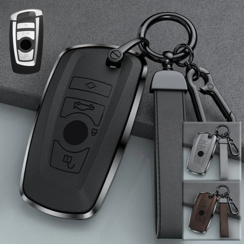 

Кожаный чехол для ключей от автомобиля A + из цинкового сплава для BMW 1, 2, 3, 4, 5, 6, 7 F10 X3 X4 X5 X6 M2