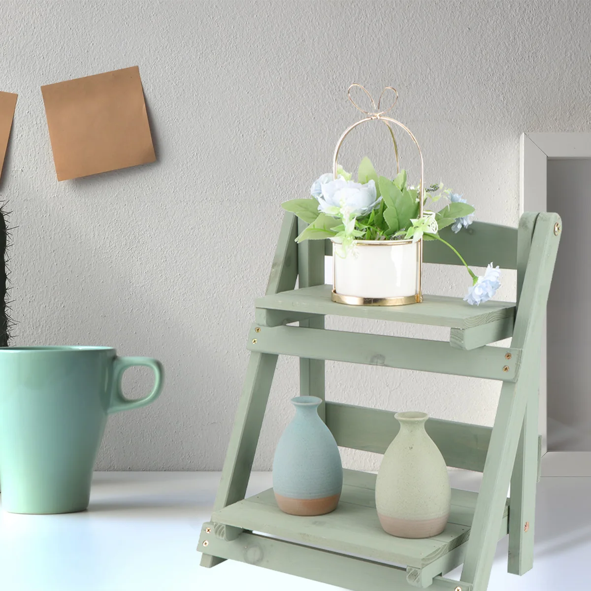 

Wooden Flower Pot Rack Solid Wood Plant St Shelf Eco Friendly Multi layer Desk ganizer Storage Balcony Indoor Outdoor