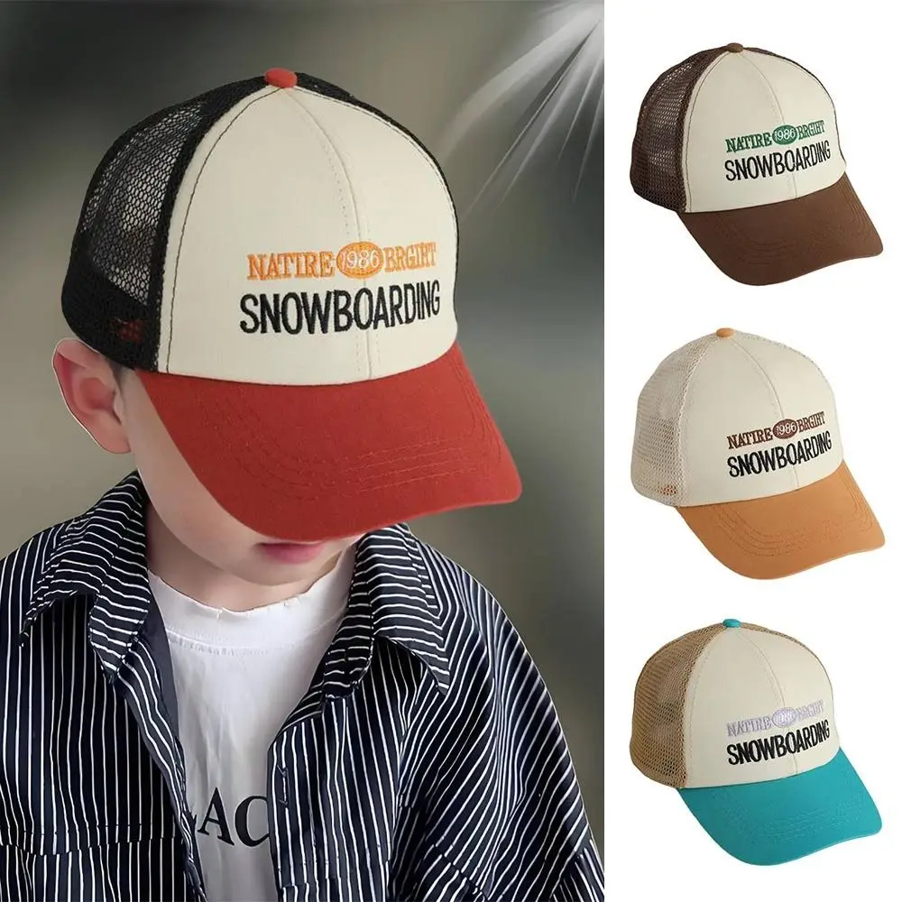 

Letter Embroidery Baby Mesh Baseball Cap Sun Protection Breathable Sunscreen Hip Hop Hat Kids Children Sun Visor Hats