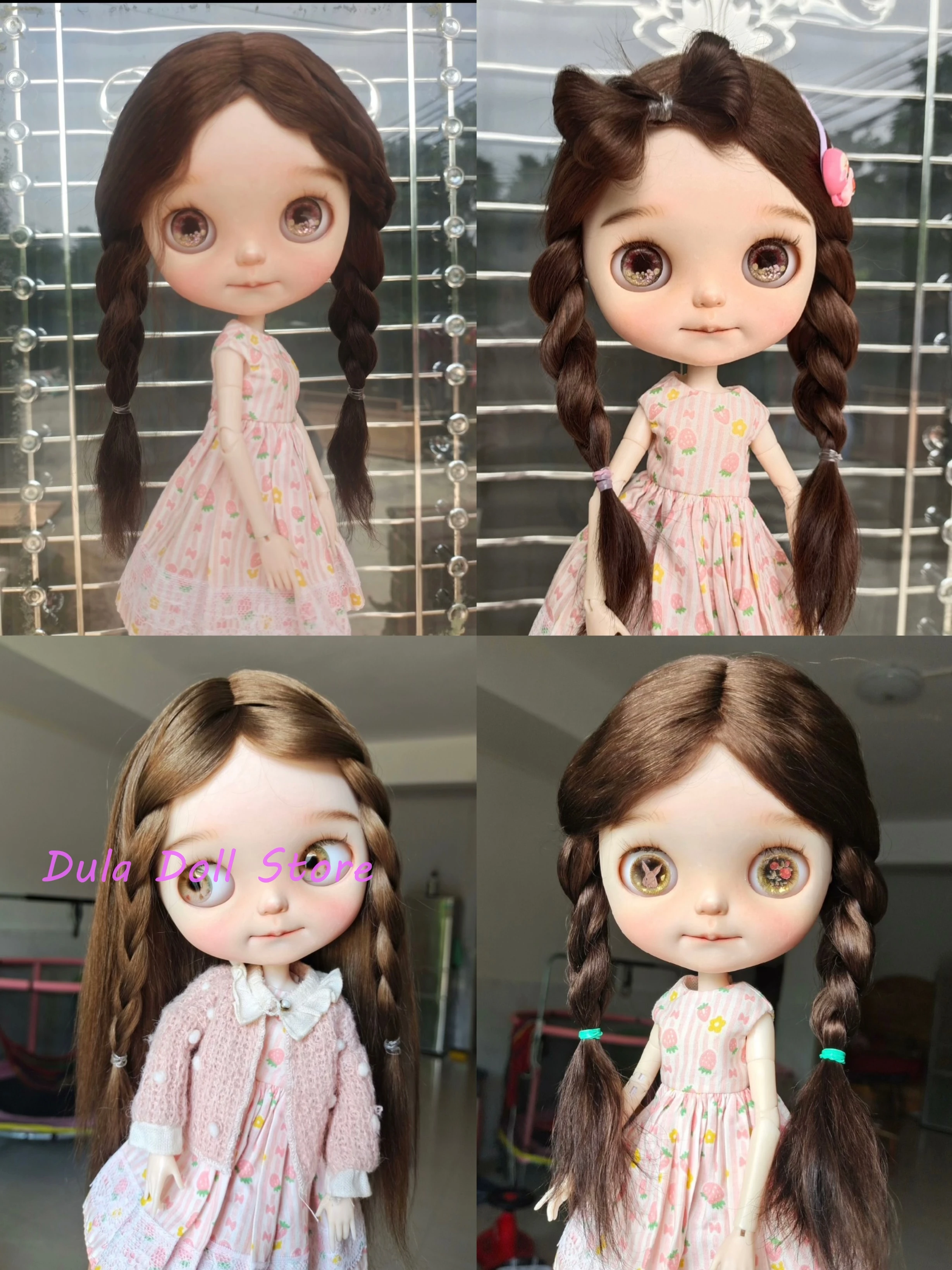 

Dula Doll Wigs for Blythe Qbaby Mohair Double braids 9-10 inch head circumstance