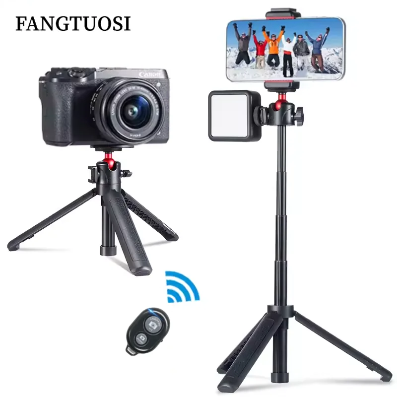 FANGTUOSI Opvouwbare Statief voor Telefoon Koude Schoen Balhoofd 1/4 ''Selfie Stok Mini Houder Beugel voor Mobiele Camera DSLR