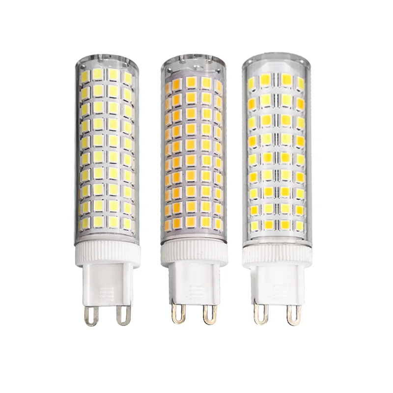 10Pcs G9 LED 9W 15W 20W 25W  136 LEDs Ceramics corn wick with no flicker frequency 110-220v led bulb insertion height