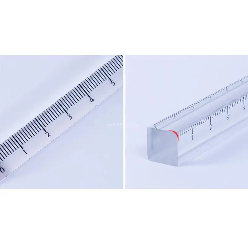 Straight Ruler Plastic Ruler Accurate Mathematics Ruler 1cm Thickness Lightweight Durable for Students Draftsman Dropship