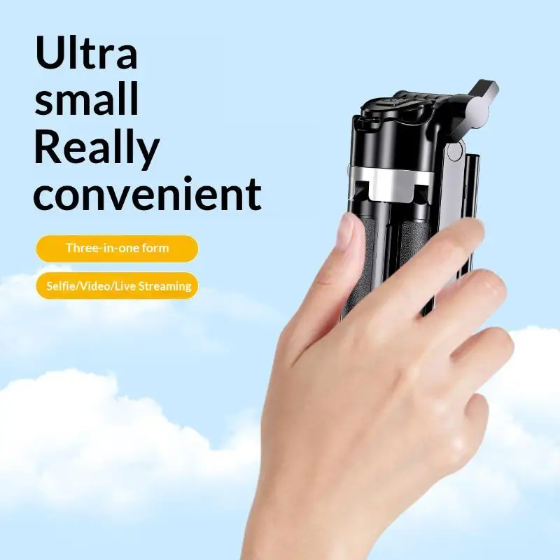 Easy to Carry Mini Selfie Stick Quadripod Stand Foldable Universal Phone Mount for Camping Travel Vlogging Live Streaming