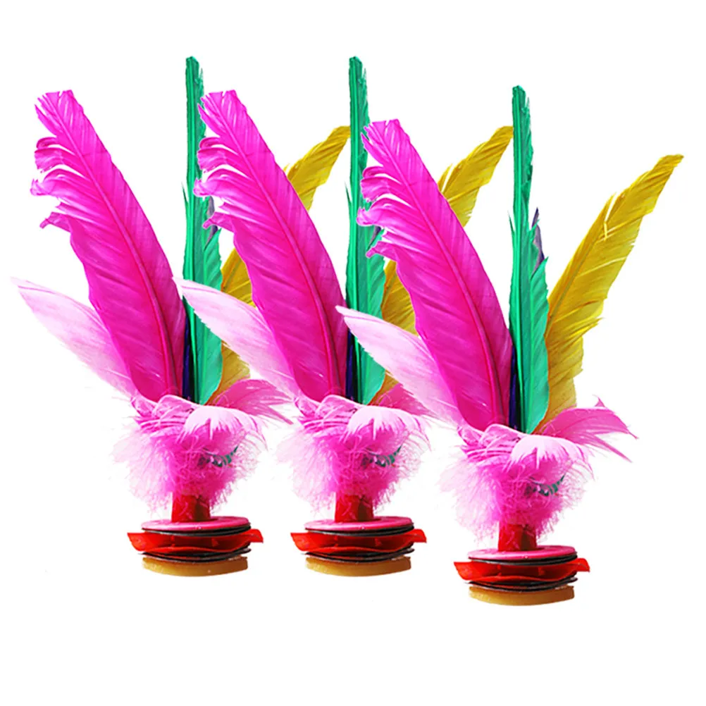 

6Pcs Chinese Jianzi Kick Shuttlecock Bright Elastic Rubber Base Environmentally Friendly Multi-Layer Design for Kids