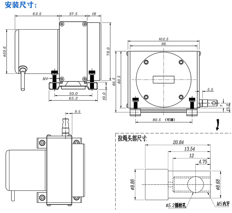 Miran MPS-M-2000MM-R sensores de potenciómetro de cable de dibujo lineal, alta calidad para uso en maquinaria