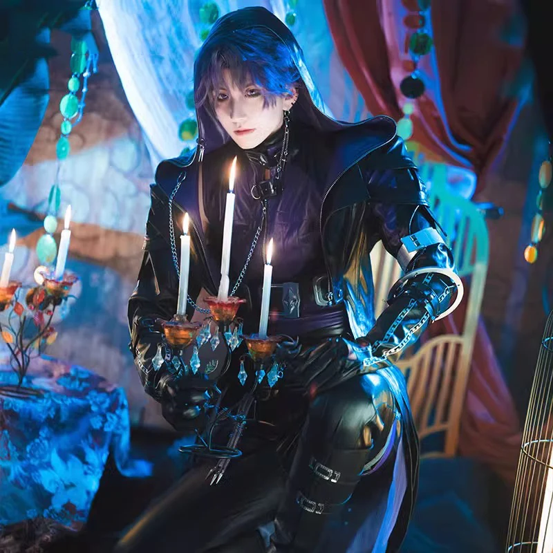 

Anime Rafayel Deep Sea Promise Riches Cosplay Costume Purple Battle Suit Cloak Leather Cape Outfit Love And Deep Space Set