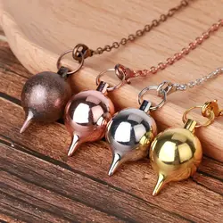 Reiki Metal Pendulum for Dowsing Divination Pendulums Brass Copper Ball Cone Pointed Healing Spiritual Pendant Jewelry Tool 2023