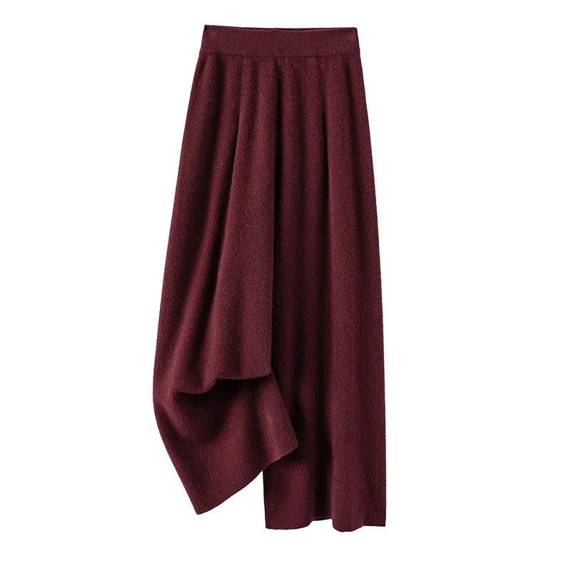 

Women's 100% Wool Knitted Eight Quarter Pants High Waisted Loose Wide Leg Pants Casual Trousers Daily Commuting Autumn Winter