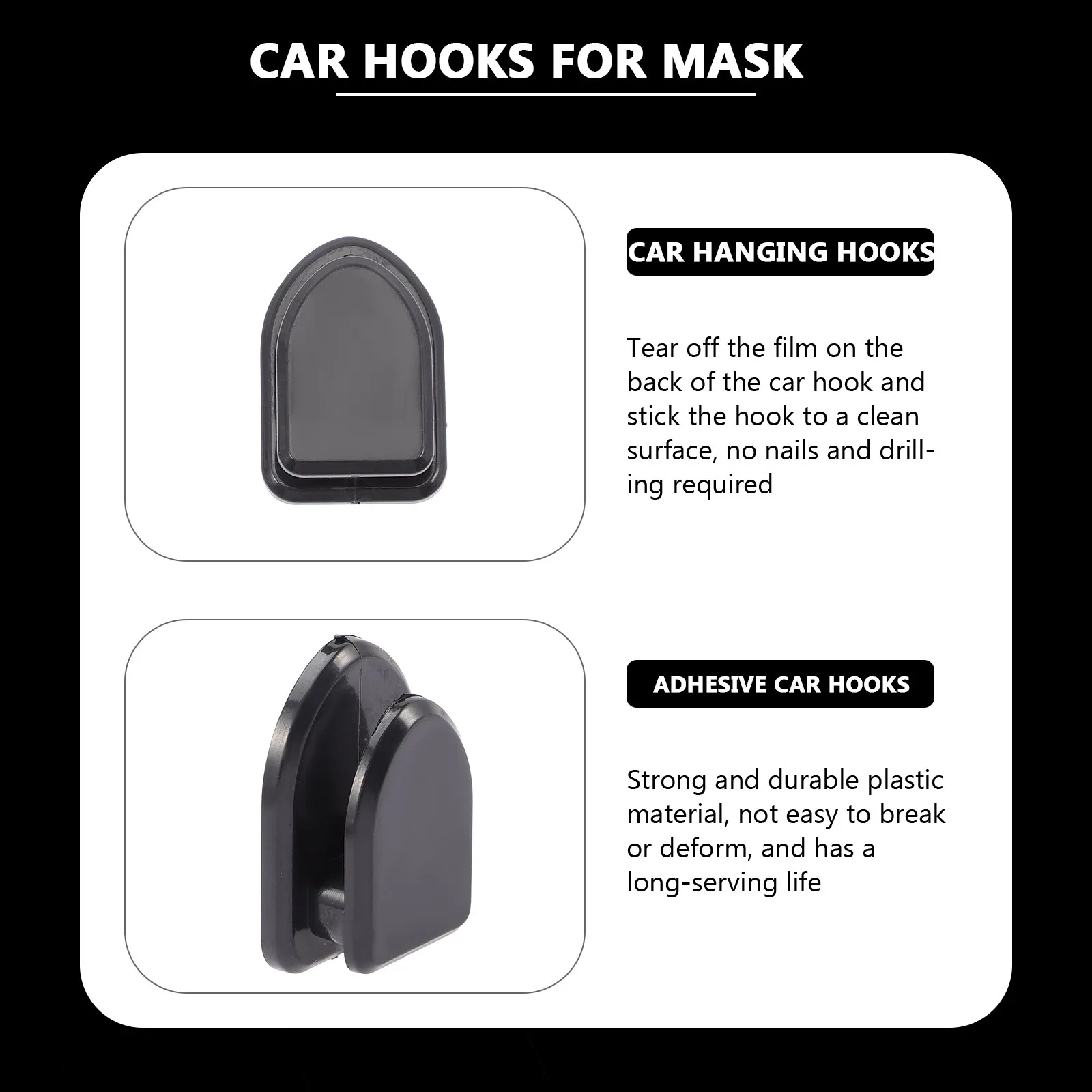 

15Pcs Car Hooks Self-Adhesive Heavy Duty Hanging Hooks for Keys Sunglasses Cables Organizers Vehicle Interior Storage
