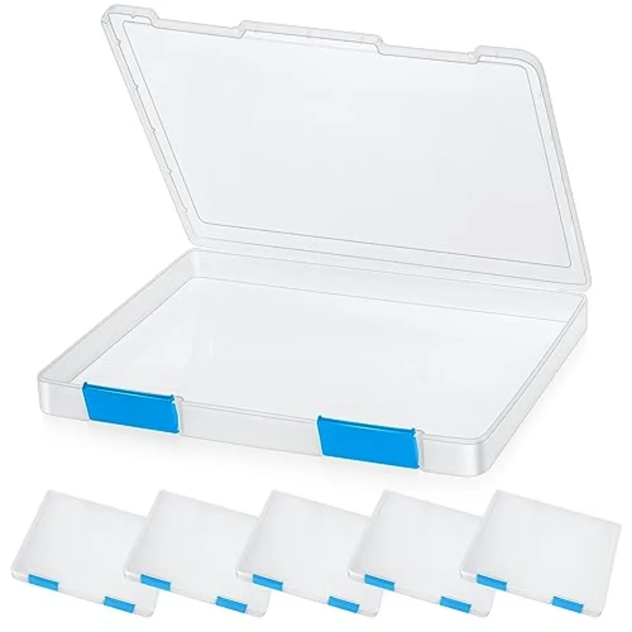 

6 Pcs Clear Paper Storage Bo A4 Plastic File Bo Document Paper Organizer Storage Board Game Project Cases Contaers with Buckle