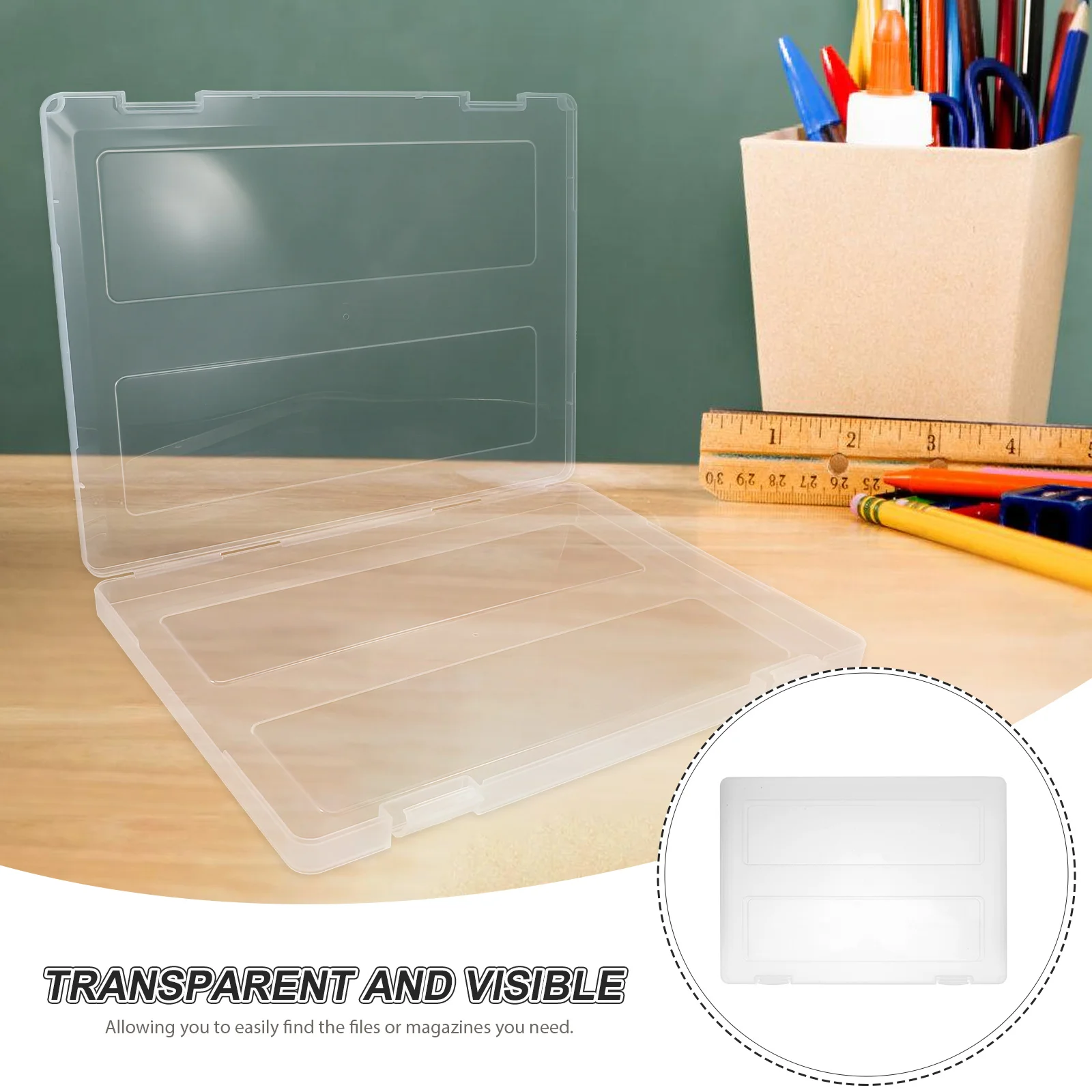 

4pcs File Storage A4 Document Organizer Strong Load-Bearing Plastic File Box for Office Supplies Portable Magazine Case Birth