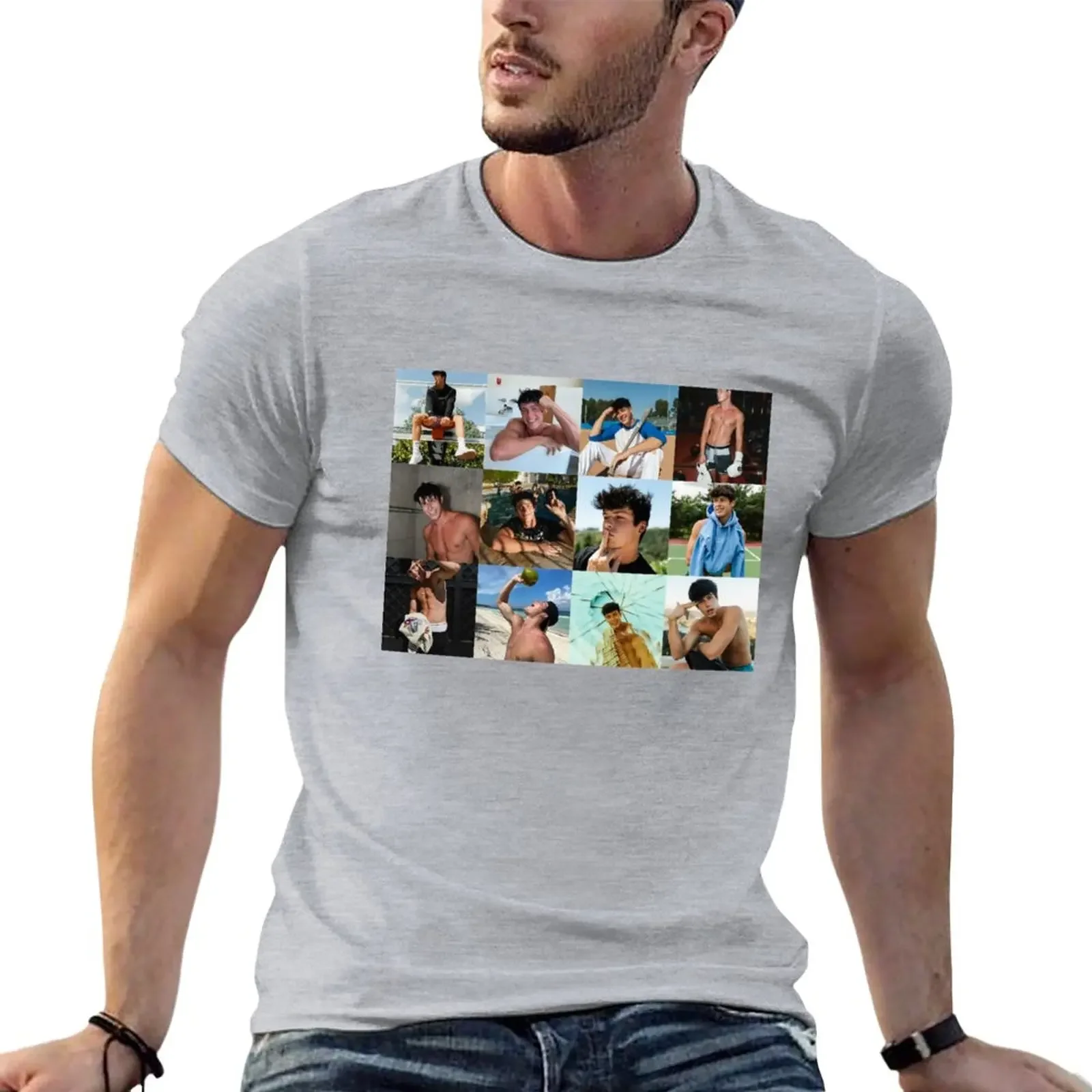 Blake gray collage T-Shirt korean fashion customizeds customs design your own Men's t-shirts