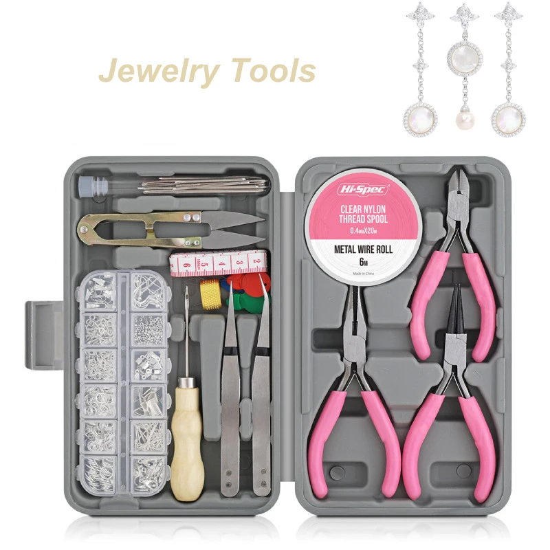 Mini Handmade Jewelry Tool Set Precision Jewelry Pliers With Copper Wire Open Jump Rings Earring Hook Making Supplies Kit