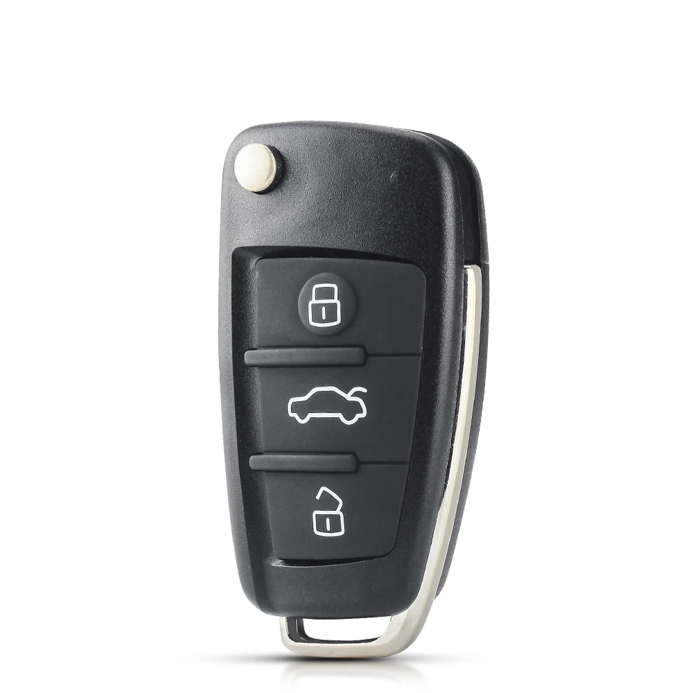 Keyyou-capa de chave para carro, dobrável, com 3 botões, para audi a2, a3, a4, a6, a6l, a8, tt