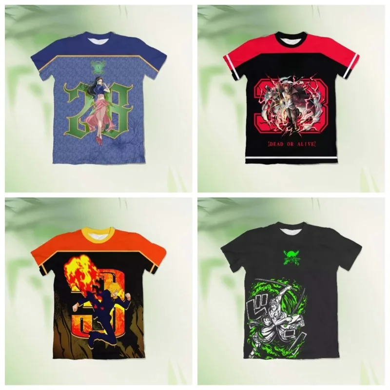 

Популярная аниме-футболка One Piece 2026 Summer Series для детей и взрослых фанатов, повседневная спортивная футболка с круглым вырезом, идеально подходит к брюкам