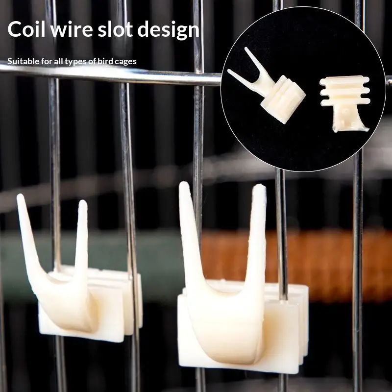 20Pcs Durable PP Material Bird Cage Fruit Forks Parrot Feeding Accessories Pet Supplies Snack Holder For Birds