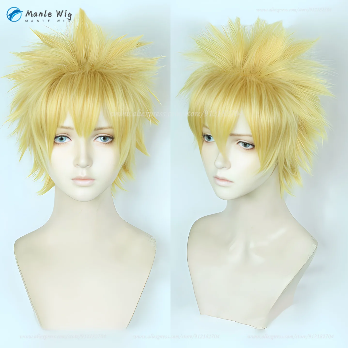 

Anime Uzumaki Cosplay Wigs Short Golden Wigs Heat Resistant Synthetic Hair Halloween Party Wig + Wig Cap