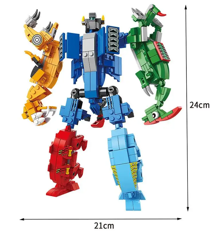 6-in-1 deformation robot assembly of building blocks STEM Dinosaur Blocks puzzle children\'s toys For Kid Gift