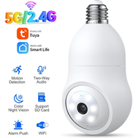 Tuya Smart Life 5MP 5G E27 Bulb WiFi Camera Indoor PTZ IP CCTV Surveillance Camera Loop Record Motion Alert Humanoid Detection