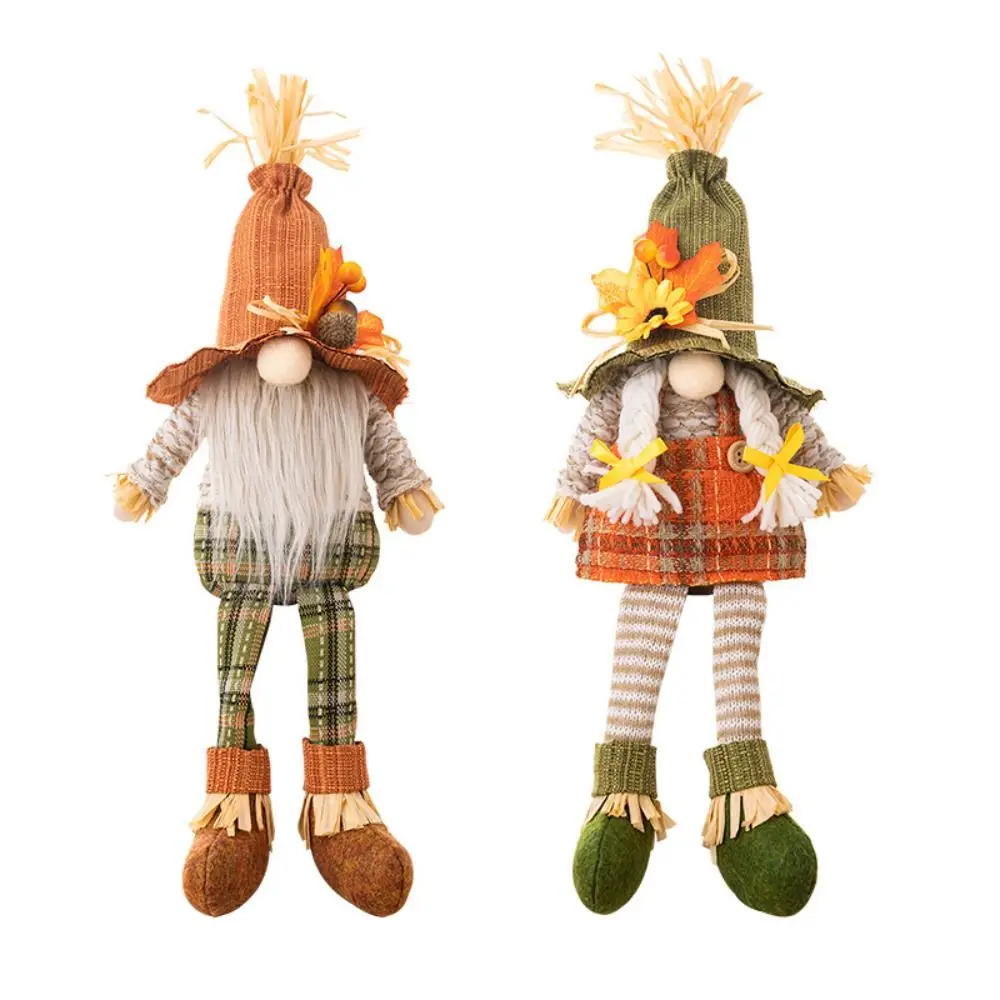 Braid Thanksgiving Elf Dwarfs Dolls Farmer Hat Sunflower Sunflower Gnome Dwarf Dolls Handmade Plush Fall Gnomes Decorations