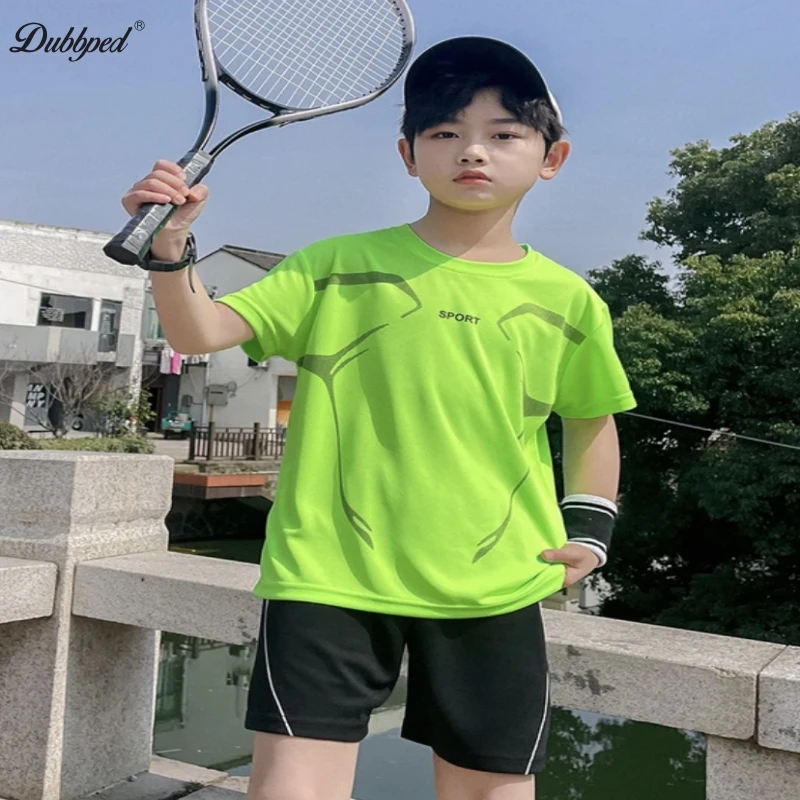 Dubbped Kids 2Pcs Boys Clothing Sets Summer Kids Basketball Uniform Boys Sports Suits for Teenage Children Tracksuit Child Set