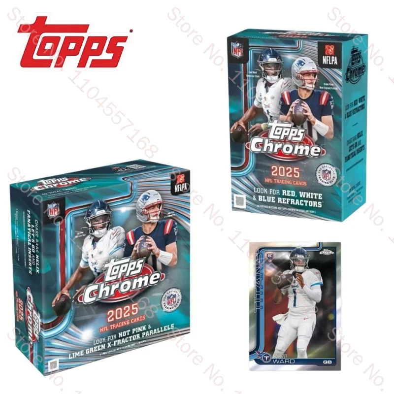 

2025 Topps Chrome NFL Football Hobby Box Trading Cards Rookie Refractor Autograph Collectible Sports Gift