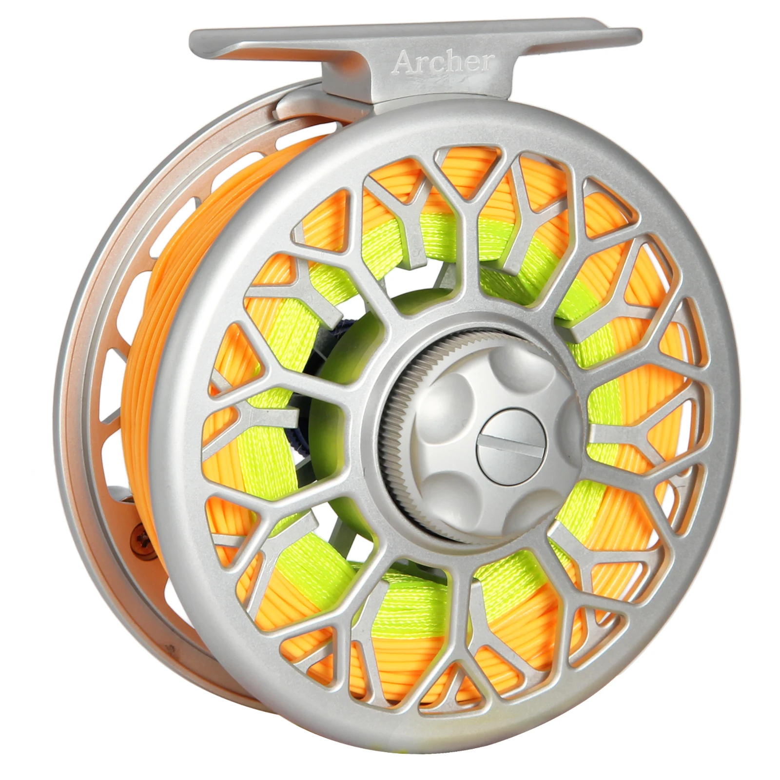 ANGLER DREAM 7/8WT Archer Silver Fly Fishing Reel Fly Line Orange Combo