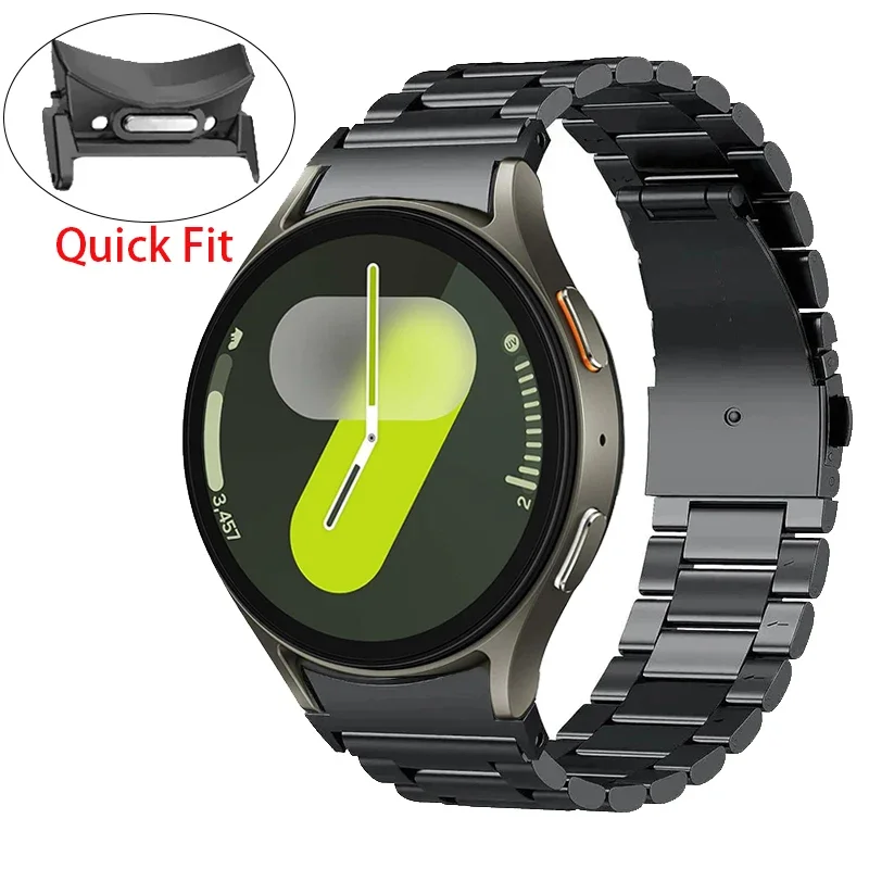 สําหรับ Samsung Galaxy Watch 7 6 4 5 44 มม.40 มม.สแตนเลสสตีลสําหรับ watch6 classic 47/43 มม.Quick fit ไม่มีช่องว่างสร้อยข้อมือ