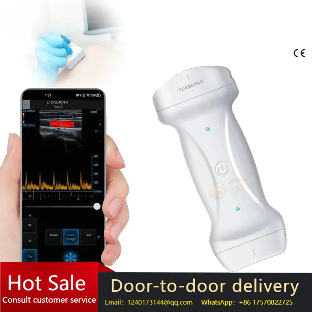 

3-in-1 Probe Manufacturer's 128-Element Wireless Mini Color Doppler SUN-D7 Wi-Fi Double-Headed Wireless Probe
