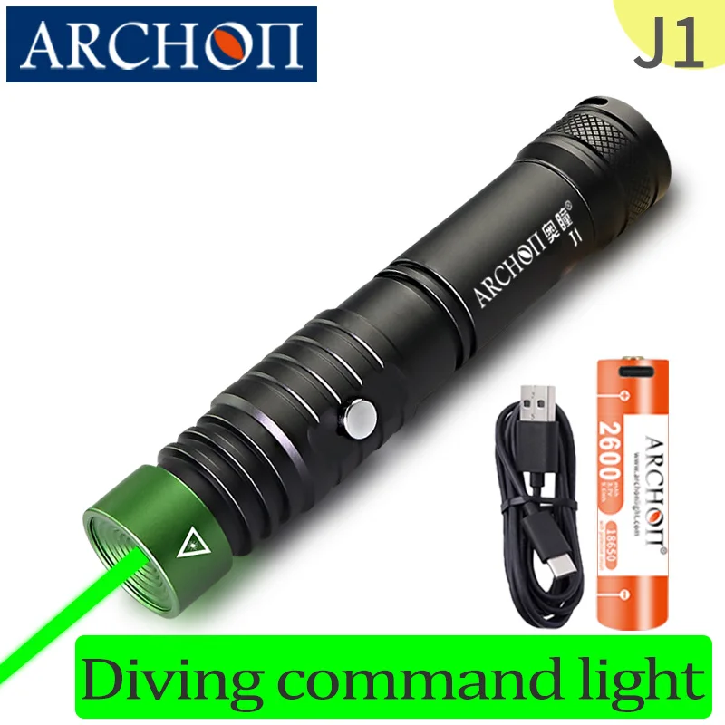 

J1 Green beam Scuba diving light Long range signal dive torch Underwater 100m Dive command light Night dive training instructor