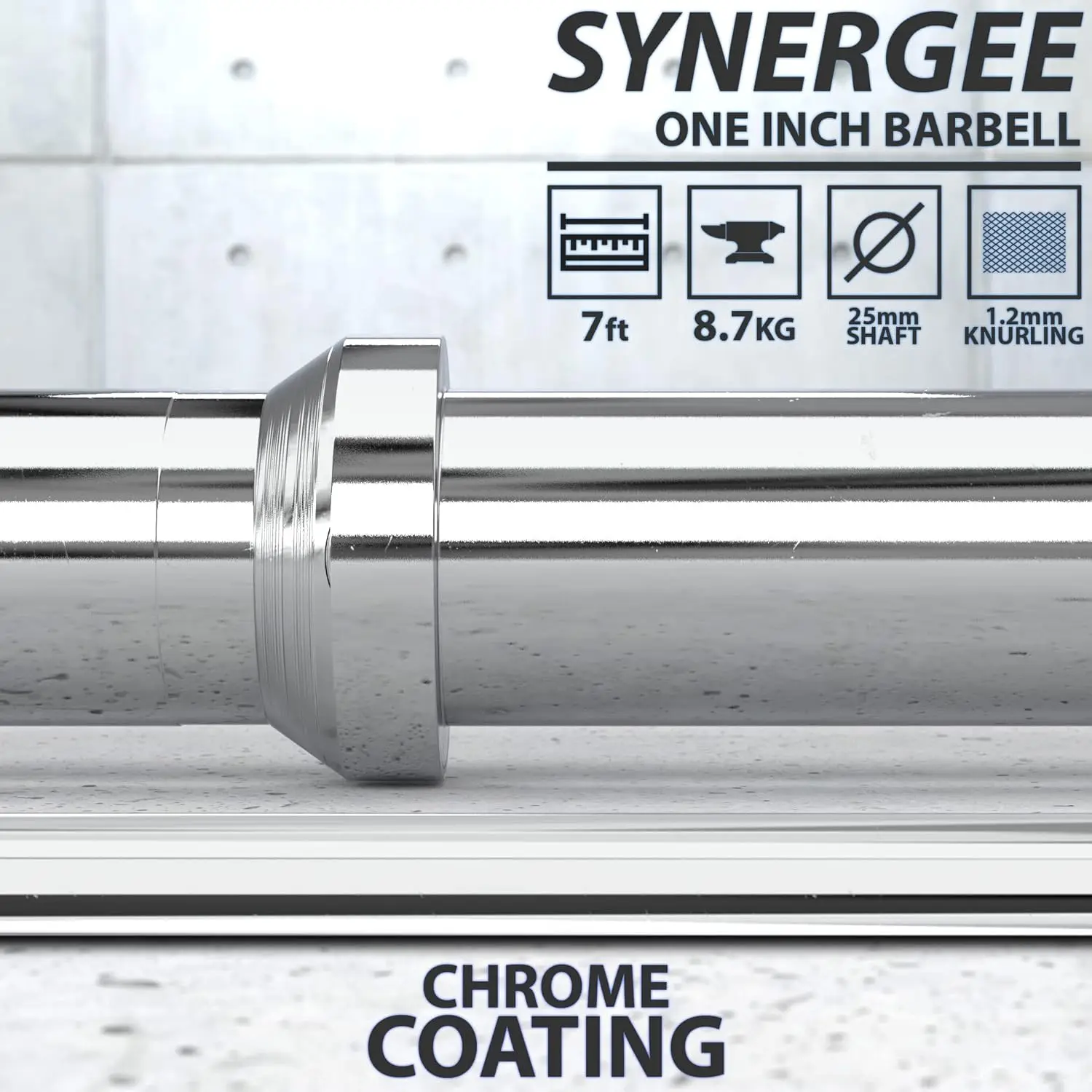Standard Weightlifting, Steel, Silver, Available in Multiple Lengths and Weights