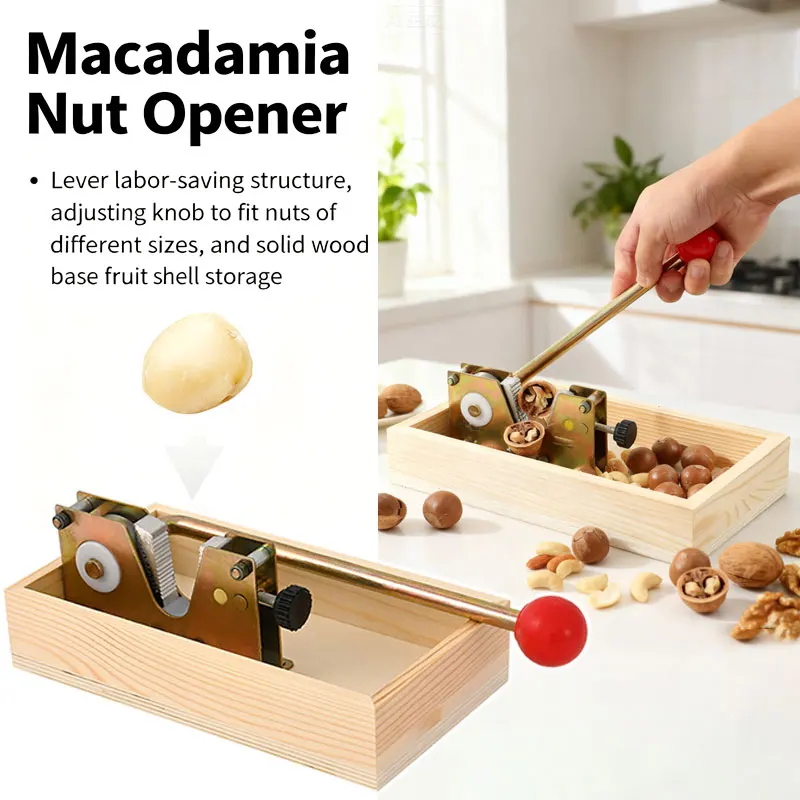 

Nut Cracker Tool Stainless Steel Hawaiian Nut Opener for Raw/Fresh Macadamia, Walnut, Hazelnut Easy Handheld Shell Cracking