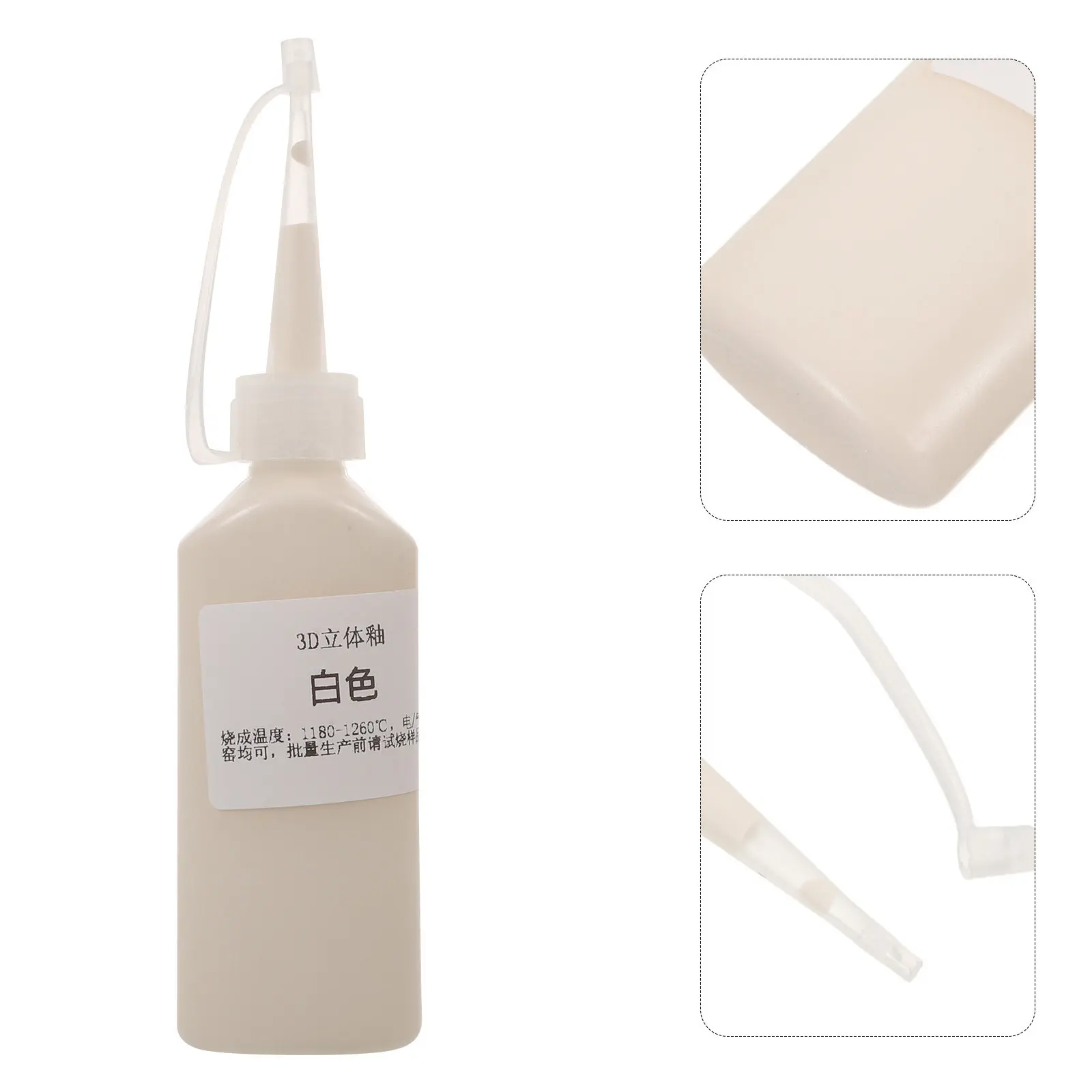 

40 мл 3D керамическая глазурь-краска белого цвета для детализированного контурирования и создания текстурированной поверхности при работе с глиной в художественных проектах