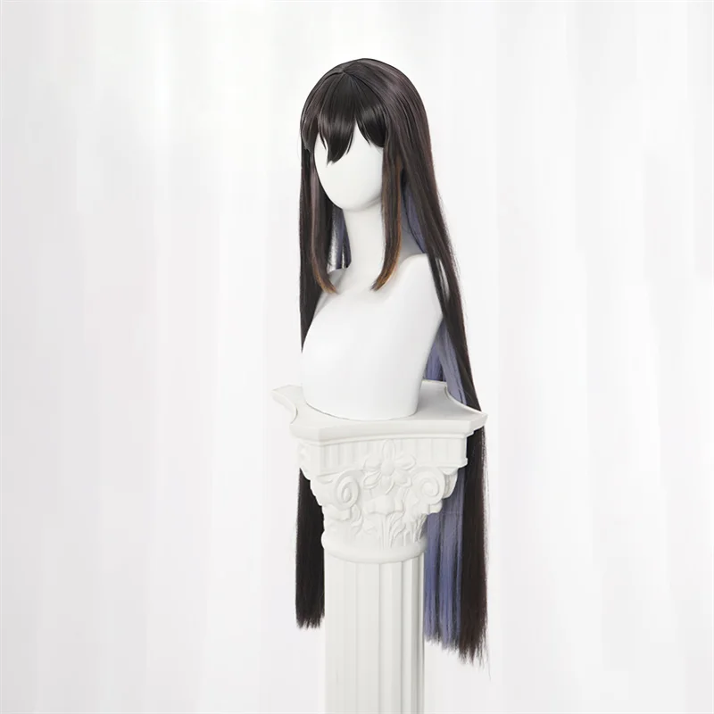 Game Honkai: Star Rail Constance The Dahlia Adult Cosplay Wig Long Black Hair Halloween Women Men High Heat Resistant Wigs Prop