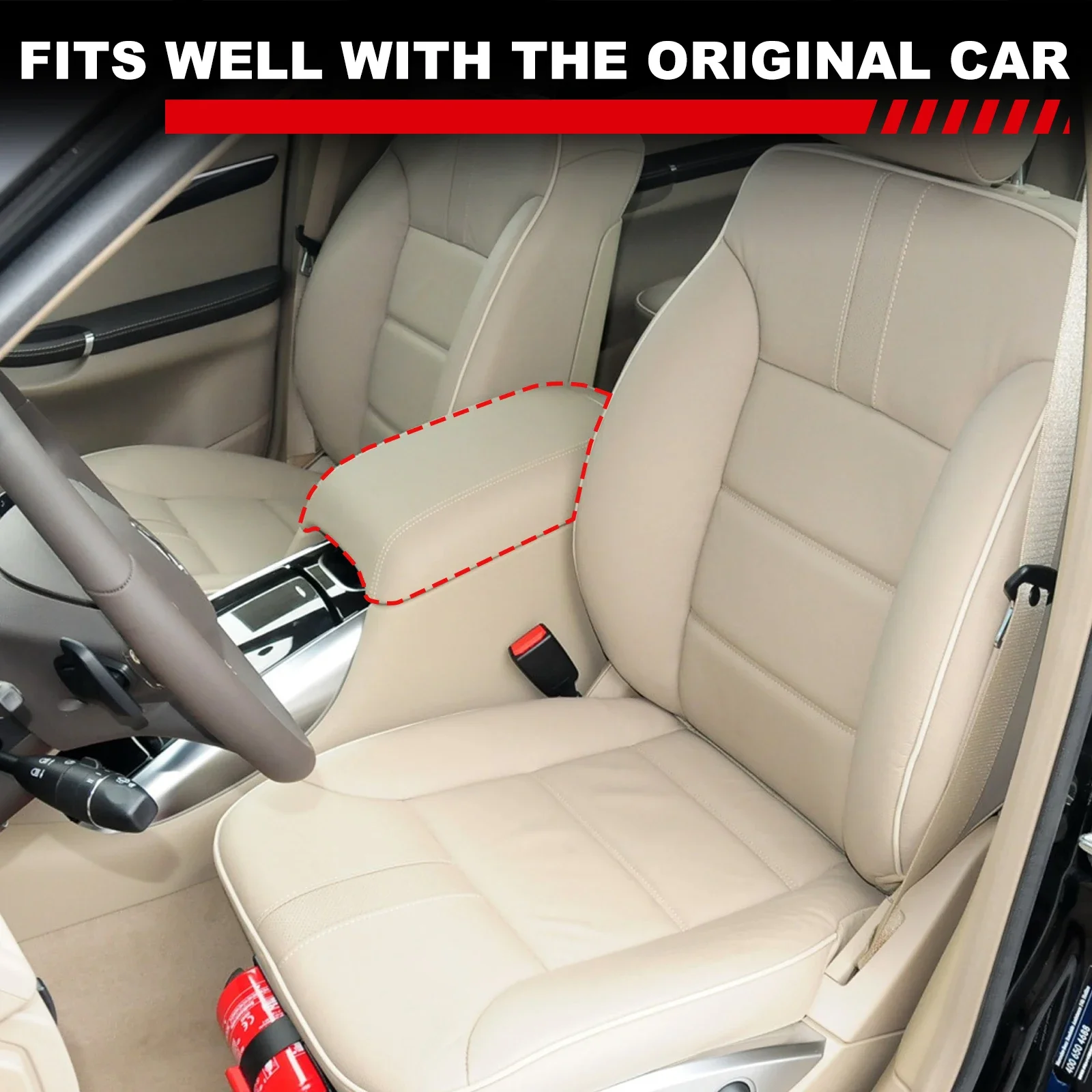 PU Leather Front & Second Row Center Armrest Cover Set for Mercedes-Benz R-Class W251 2006-2017 2Pcs/Set