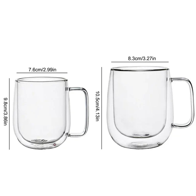 150-350ml Heat Resistant High Borosilicate Glass Mug Double Wall Glass Coffee Cup with Handle Milk Water Cup Clear Cups Gift image 6