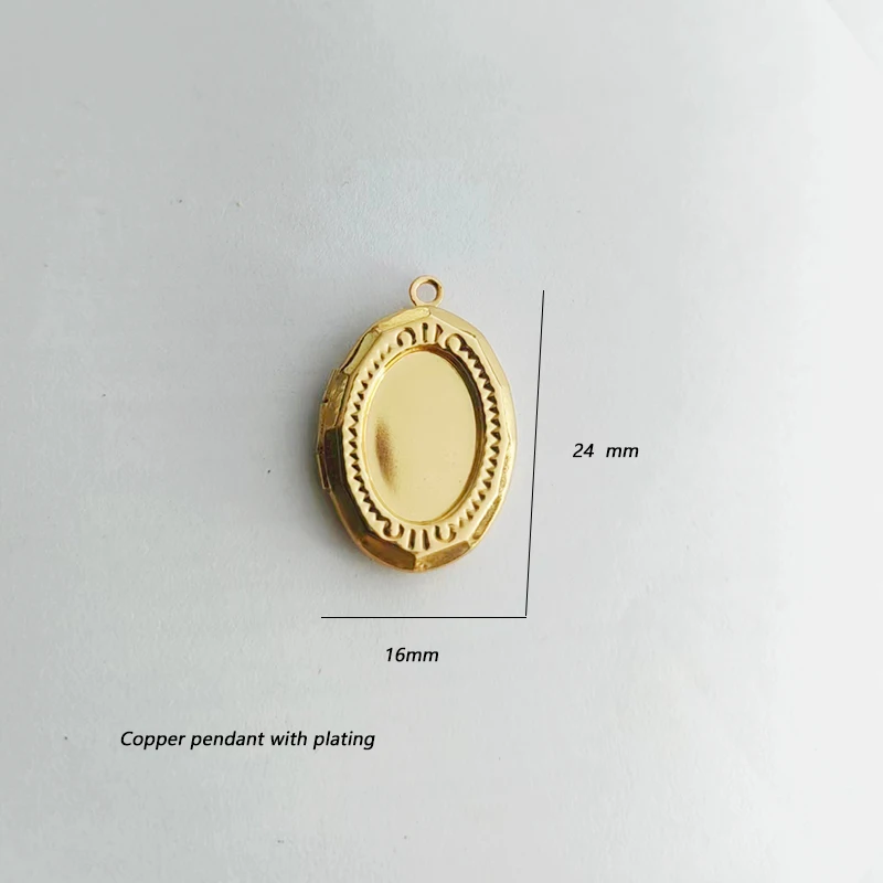1pc Medium Concave Oval Photo Frame Pendant Designed Charms Floating Locket Picture Necklace Women Girls Family Memorial Jewelry