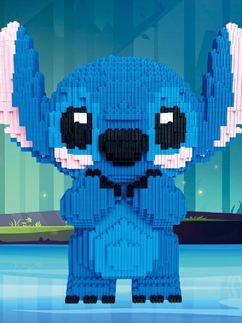 Cute Stitch Building Block Toys Small Particle Bricks DIY 3D Model Assembly Children's Building Block  Toys Birthday Gift image 2