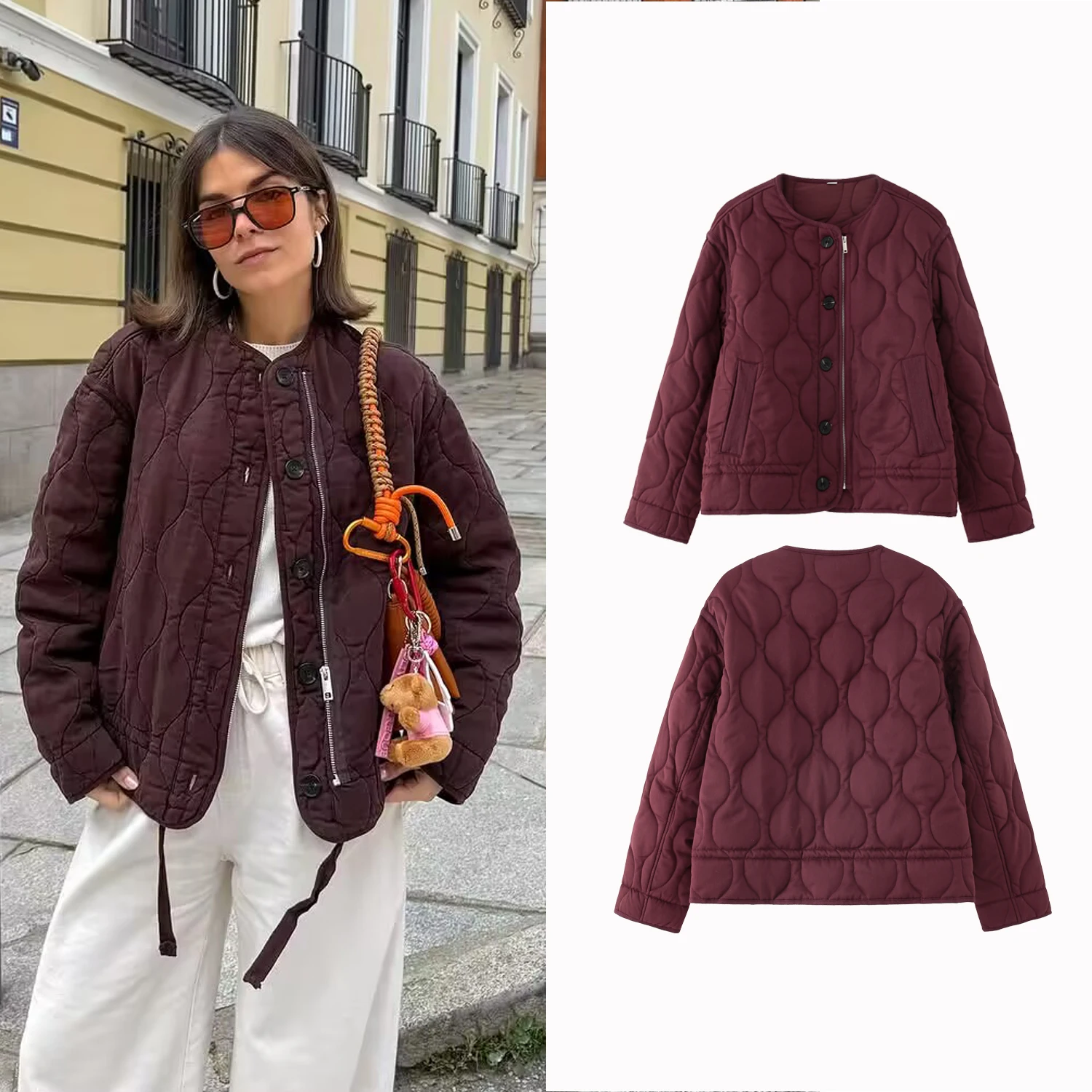 

2025 New Autumn Womens Jackets Fashion Loose O-neck Thick Warm Elegant Women's Coats Personality Versatile Youth Outerwear