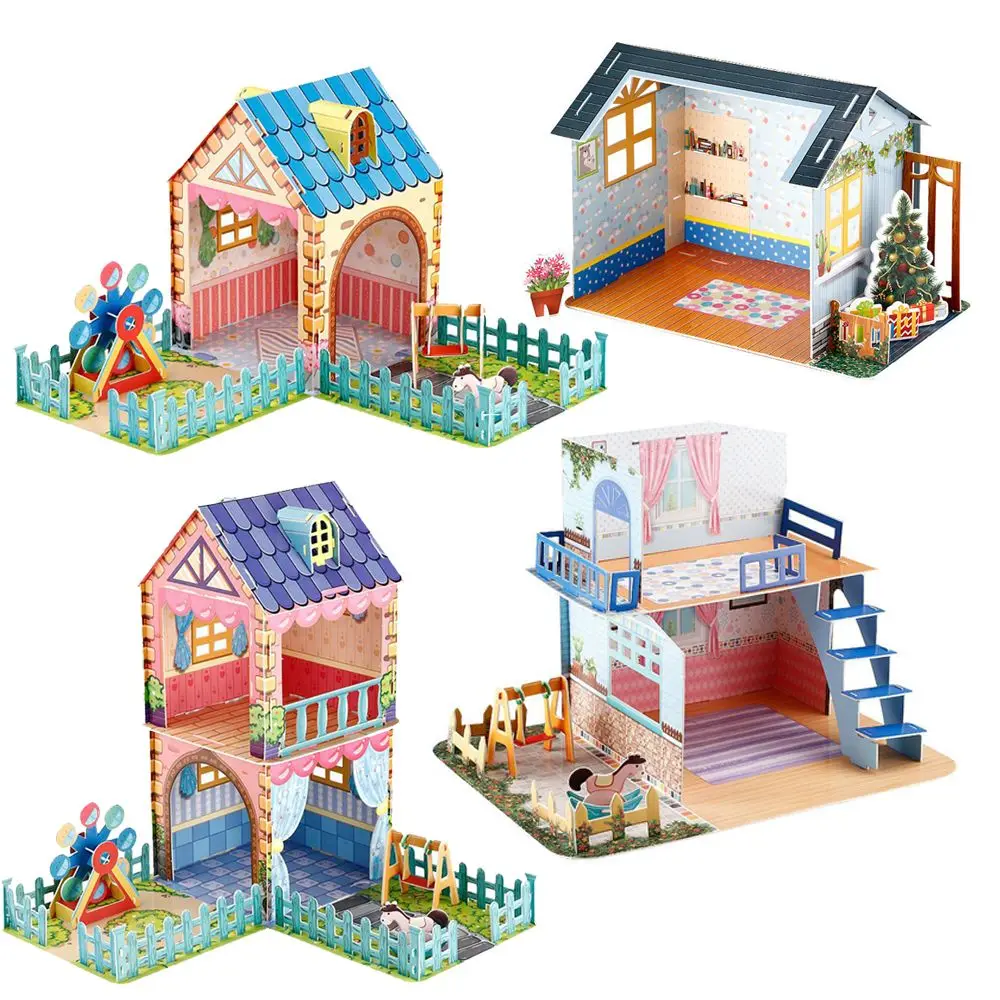 Maison de course l'inventaire 3D pour filles, bricolage, cabine de Noël, ferme, mini meubles, puzzle, villa, cadeau créatif, maison de jeu jouet, modèle à assembler