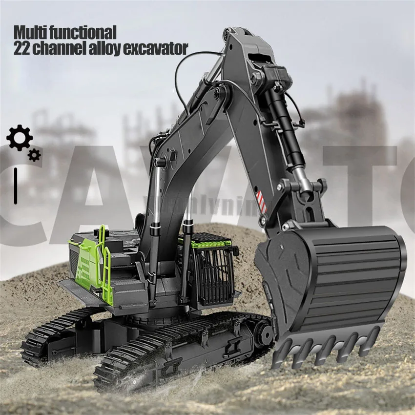 1:14 Ratio RC Excavator Dumper Truck Double Crawler Alloy Tractor Loader 2.4G Remote Car Engineering Toy For Boy Children Gifts