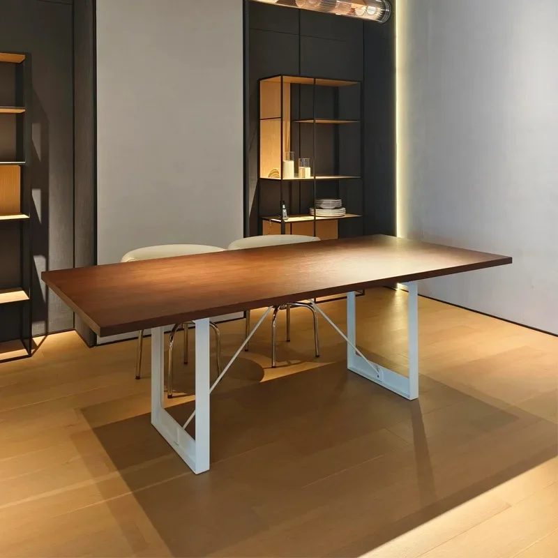 

Nordic creative solid wood conference long table Italian minimalist designer study desk negotiation table simple workbench