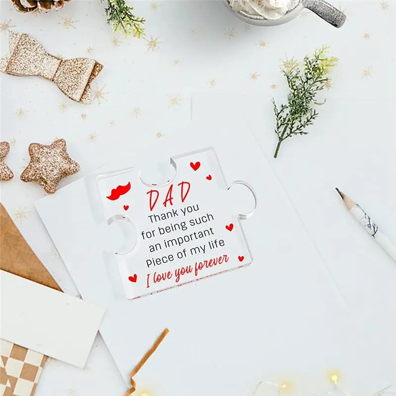 2026 + 2 قطعة هدايا للأب من ابنة ابن زوجة الآباء يوم أبي هدايا أبي أفكار هدية عيد ميلاد ، هدايا الأب كتلة أكريليك
