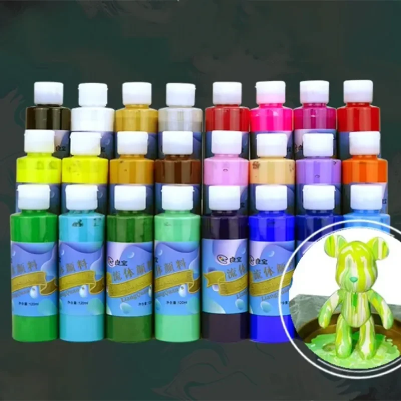 120ml Fluid Painting Acrylic Paint Art Color Matching Watercolor Paint Students Hand Painted Plaster Doll Painting Decoration