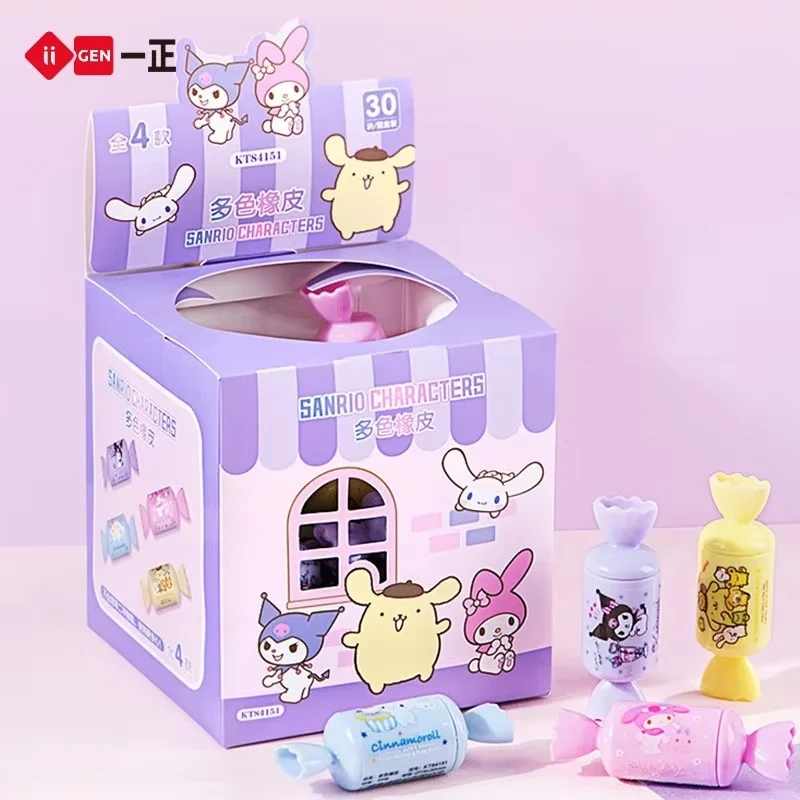 Sanrio New Rubber Cute Creative Candy Styling Kuromi Melody Purin Cinnamoroll Eraser Portable Student Stationery School Supplies