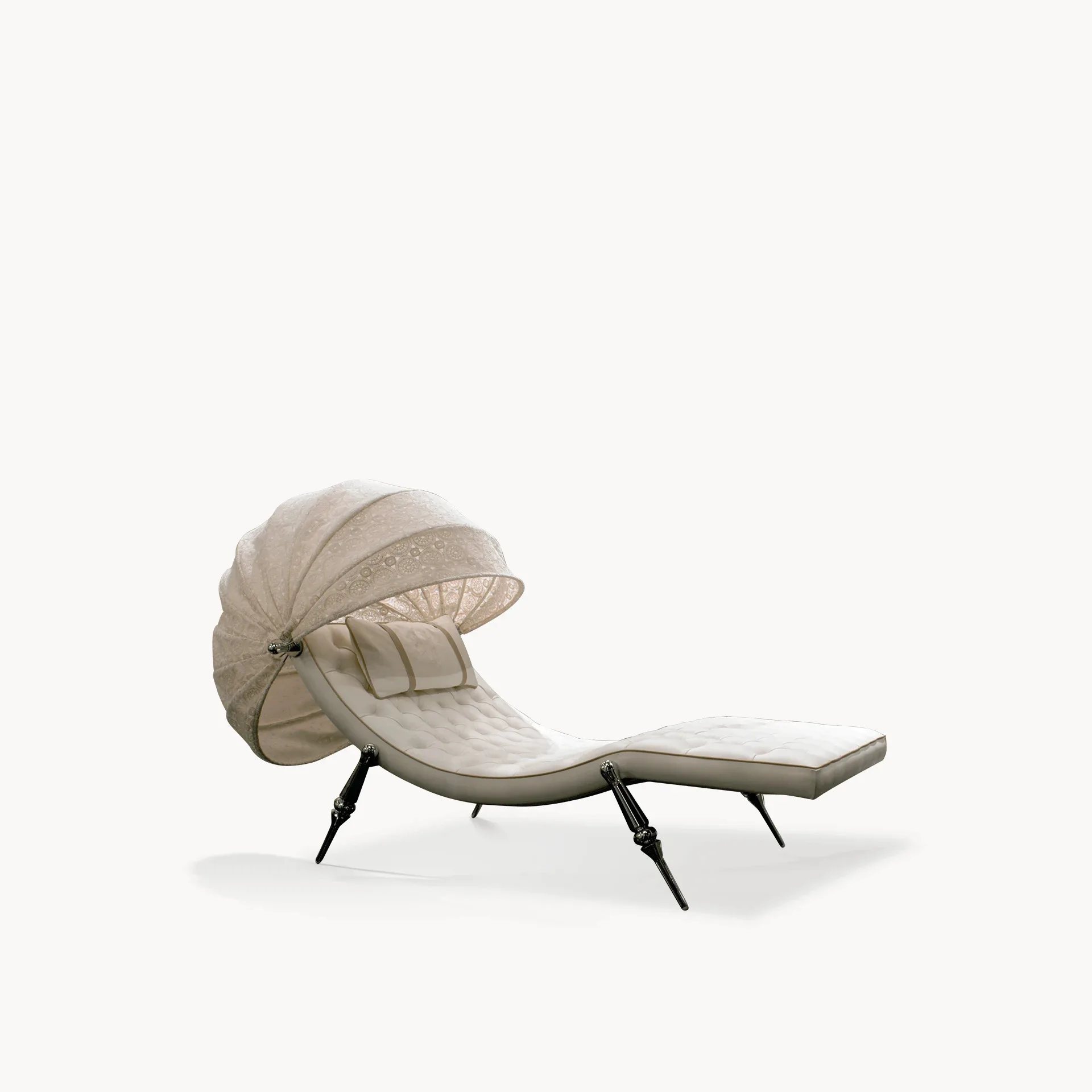 Light luxury outdoor lounge chair with awning, villa courtyard, waterproof leisure chair, stainless steel bracket