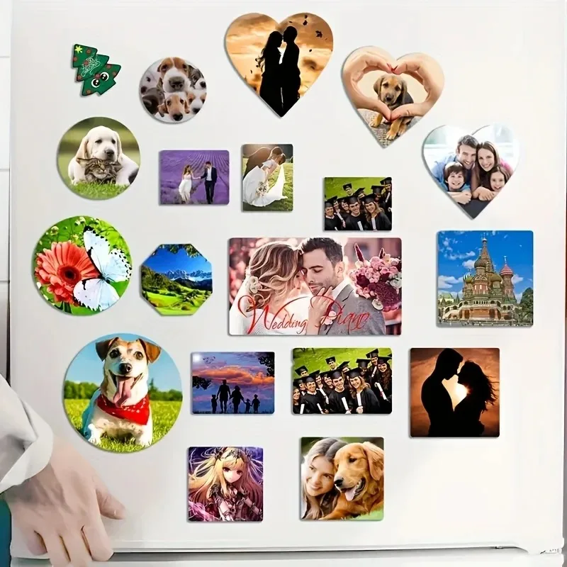Custom Picture Refrigerator Magnets Personalized Photo Decor for Home Kitchen Restaurant Family Stickers Keepsakes
