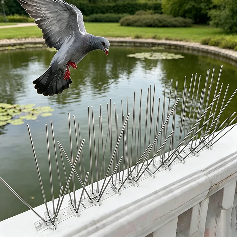 Stainless Steel Balcony Bird Pigeon Spikes Outdoors Pigeon Squirrel Cat Repeller Fence Yard Roof Anti Bird Anti Pigeon Spike